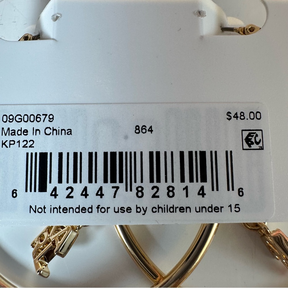 Karl Lagerfeld NWT Gold Double Hoop Earrings - Picture 6 of 7